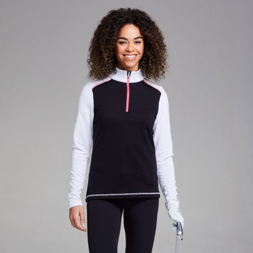 Sonya Ladies Fleece Midlayer - Black/White