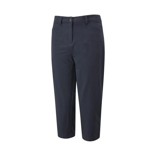 Verity ladies cropped golf trousers in navy front