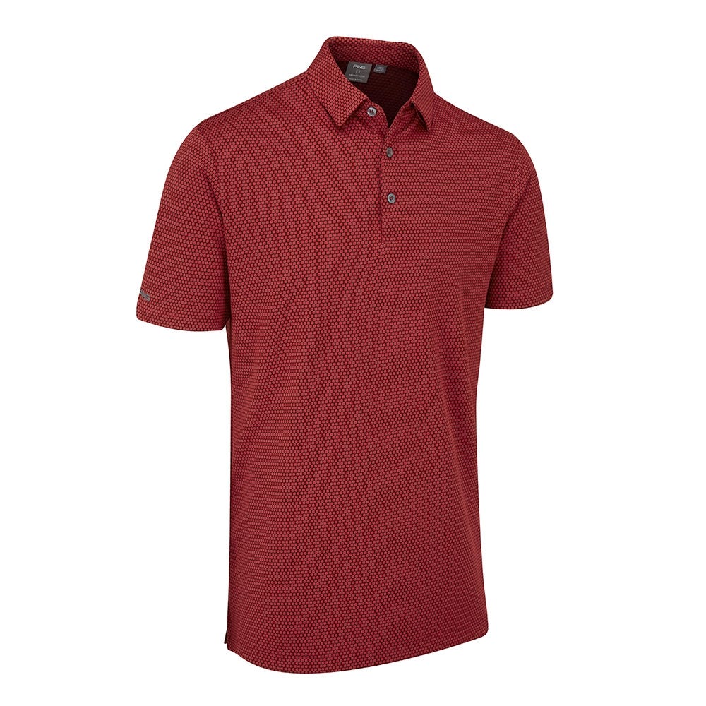 Halcyon Men s Honeycomb Polo Shirt Rich Red Multi