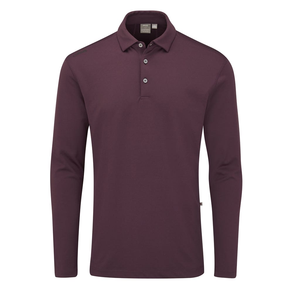 Maroon long sleeve polo shirt clearance