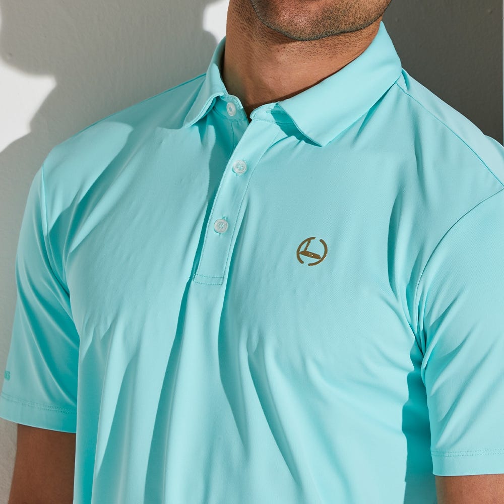 Gold Putter Polo in Aruba Blue | Ping Europe
