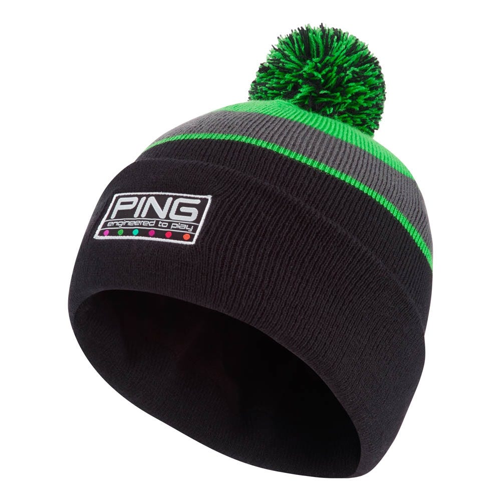 Colour Code Bobble Hat in Black Multi Ping EU