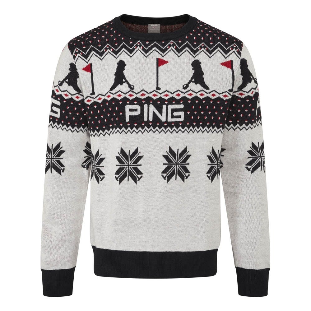 Mr. PING Christmas Jumper in White Black Ping EU