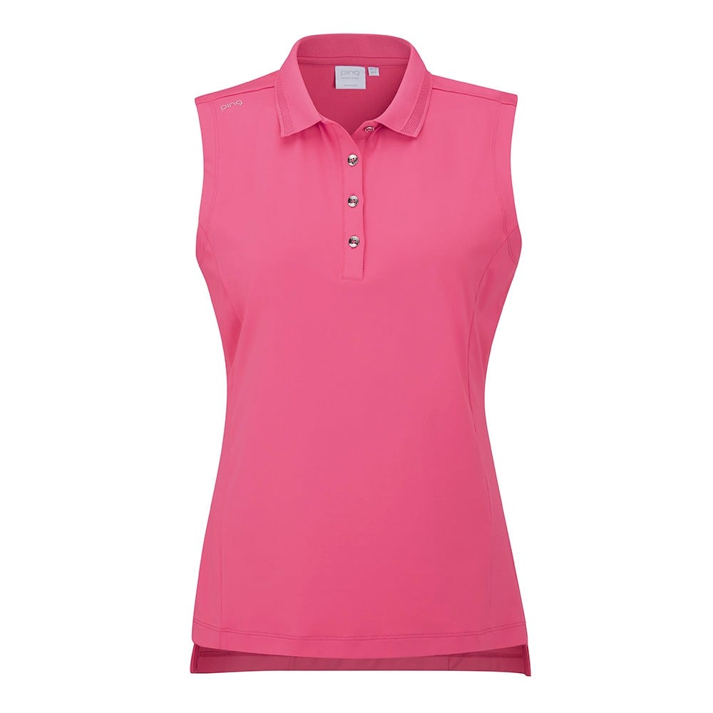 Solene Ladies Sleeveless Polo in Pink Blossom Ping EU