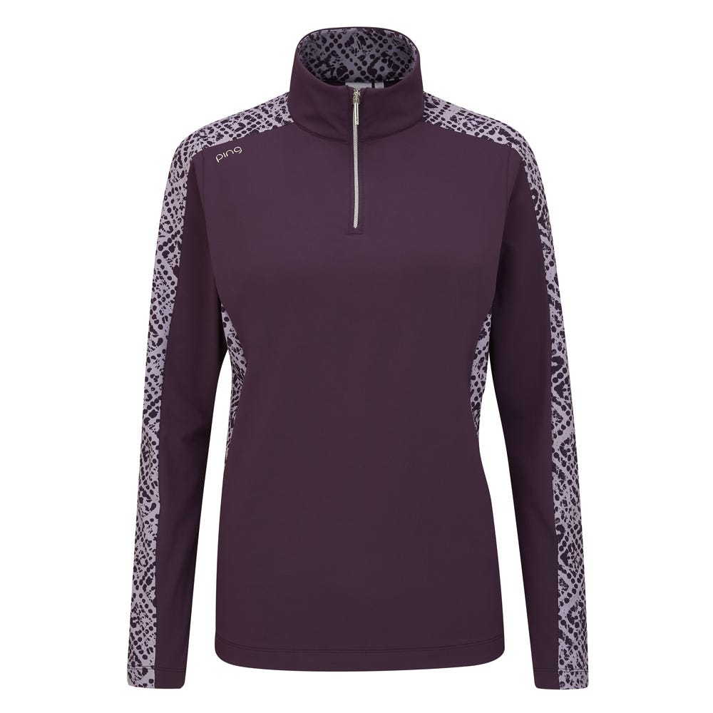 Zenya Ladies Long Sleeve Top - Purple Plum Multi | Ping SE