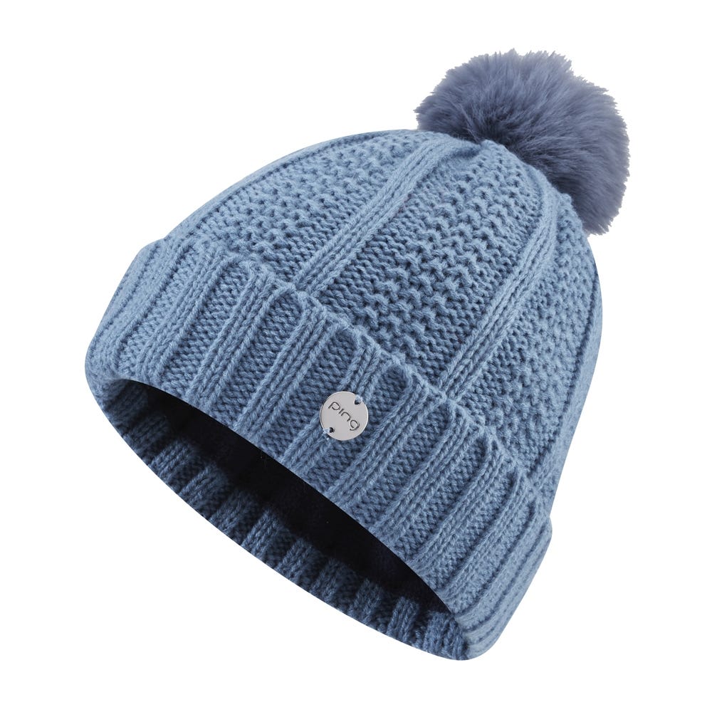 Ladies blue bobble hat discount