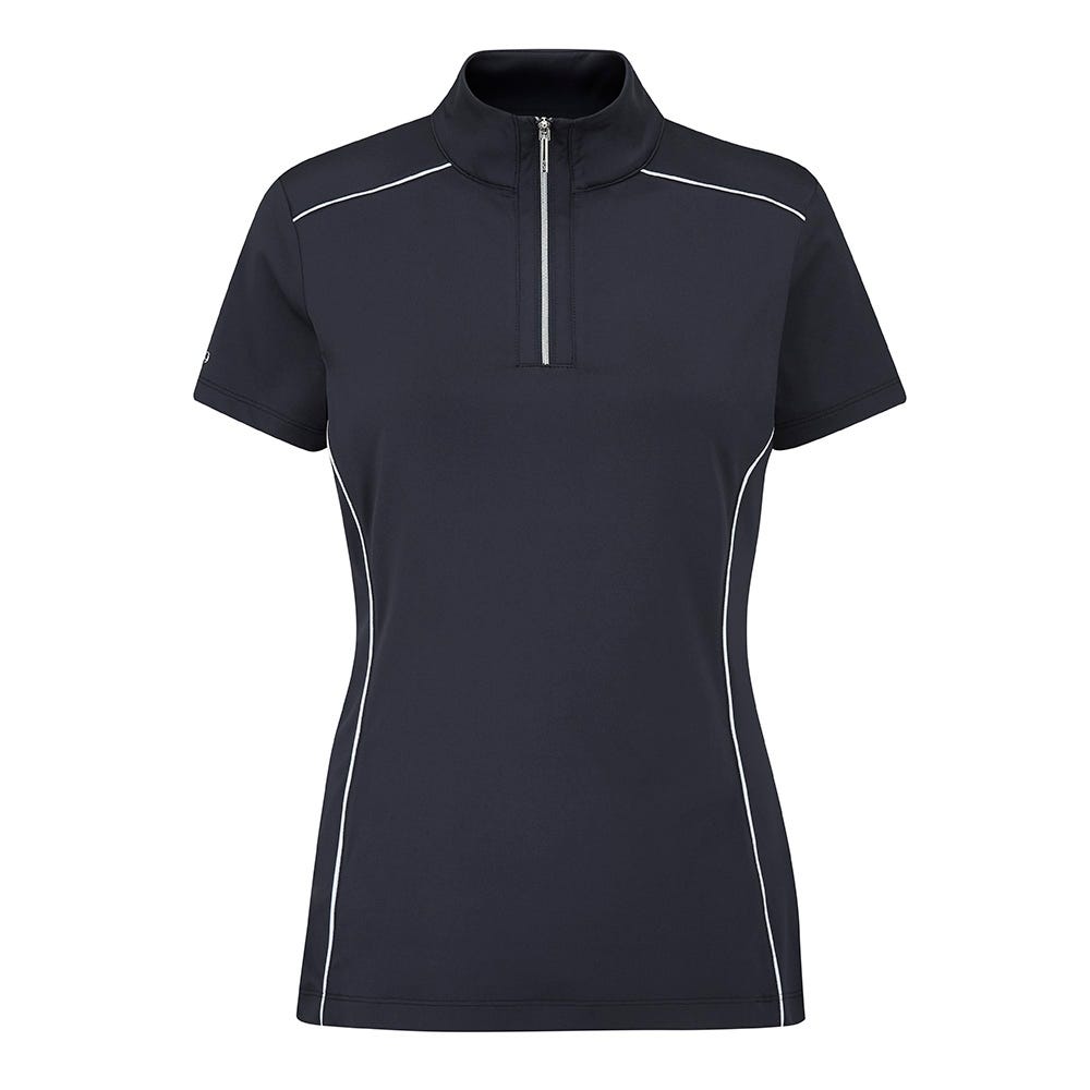 Romana Ladies Stand Collar Polo in Navy | Ping EU