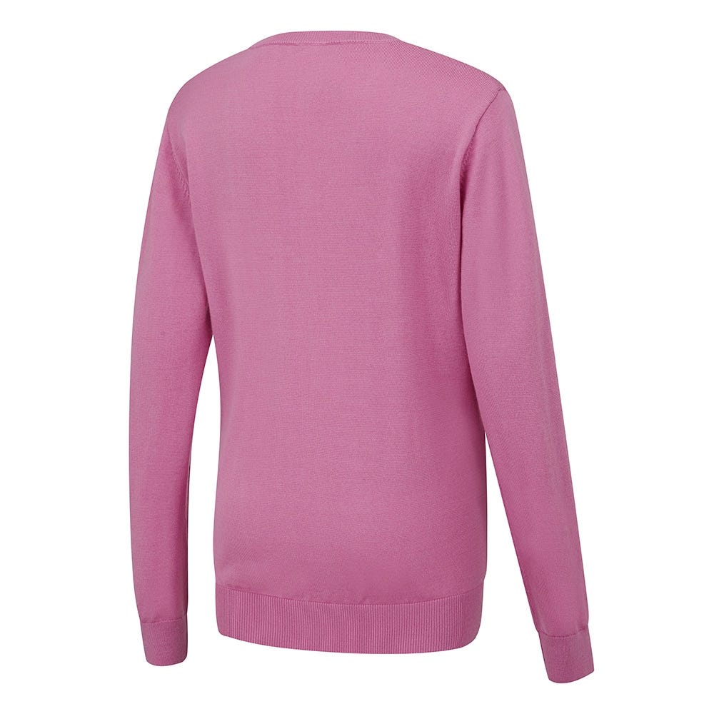 Tatton Ladies V Neck Sweater in Pink Ping Europe