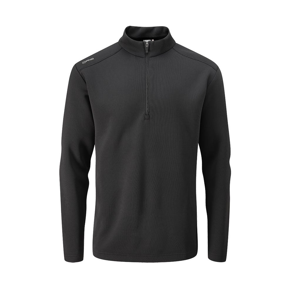 Ramsey Men s Half Zip Ribbed Fleece in Black Ping EU