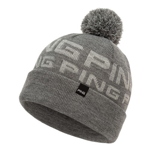 Logo Bobble II Knit Hat - Grey Marl/Silver Marl