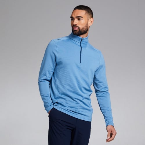 Edwin Men's Half Zip Midlayer - Stone Blue