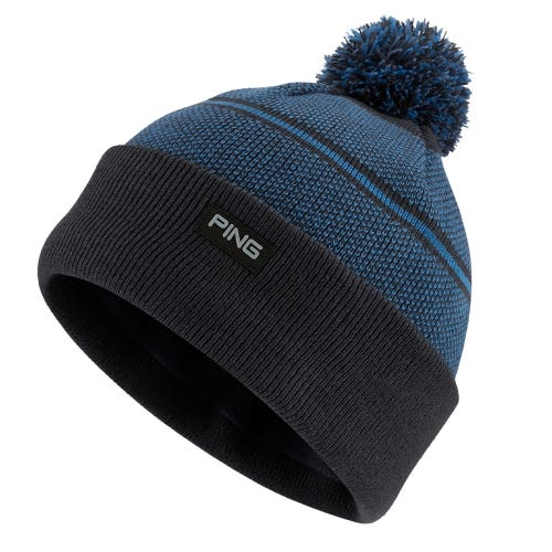 Hewitt Knit Bobble Hat - Navy/Delph Blue