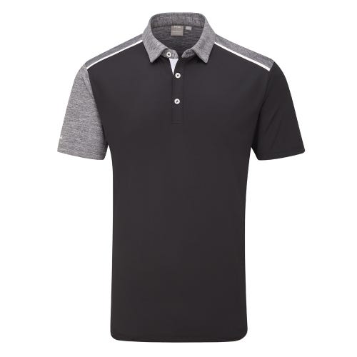 Mack Men's Colour Block Polo Shirt - Black/Charcoal Marl Multi