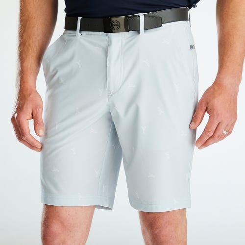 Swift Men's Printed Shorts - Pearl Grey/White