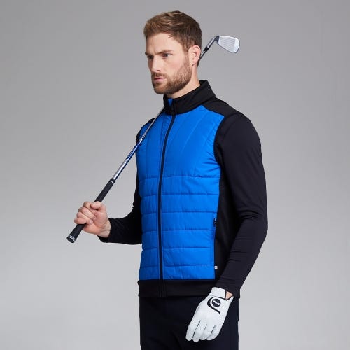 Vernon Men's Quilted Hybrid Vest - Classic Blue/Black