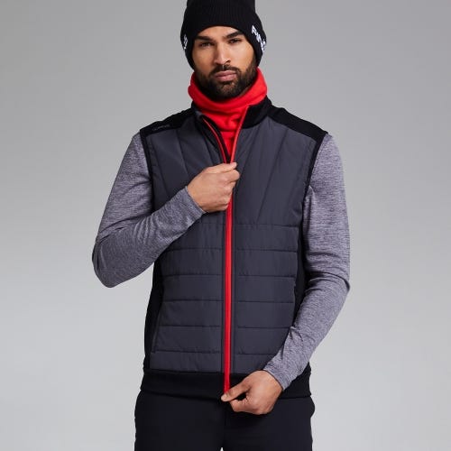 Vernon Men's Quilted Hybrid Vest - Asphalt/Black