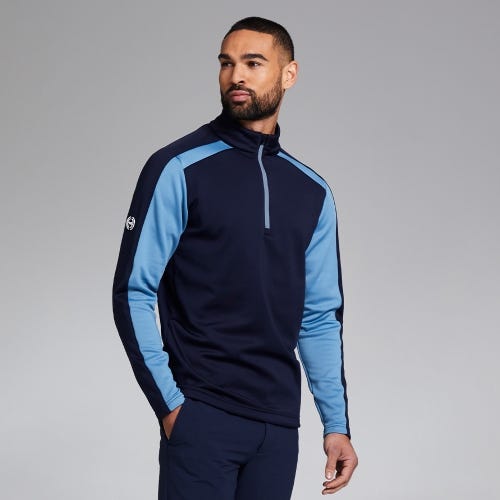 Murrey Men's Half Zip Mid-Layer - Navy/Stone Blue