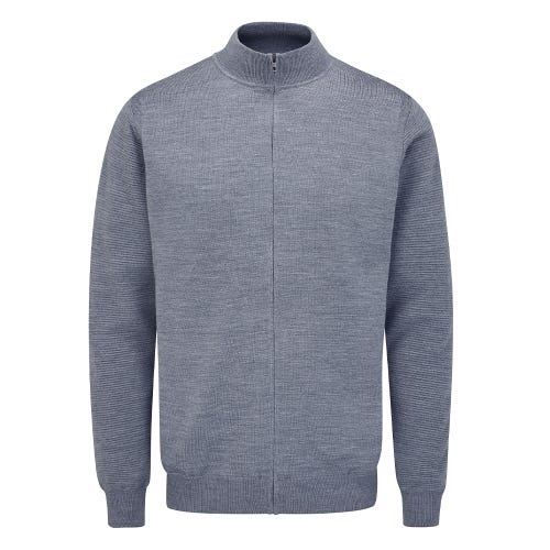 Porter Men's Lined Full Zip Sweater - French Grey Marl
