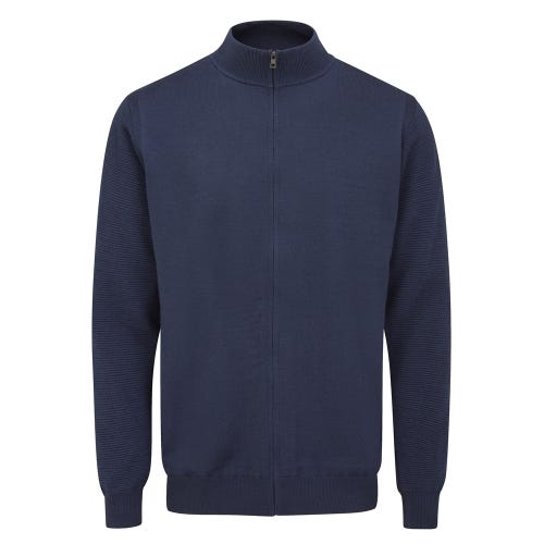 Porter Men's Lined Full Zip Sweater - Oxford Blue