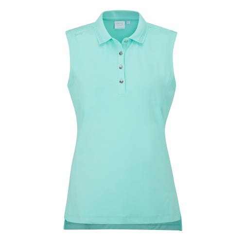 Solene Ladies Sleeveless Polo Shirt - Aruba Blue