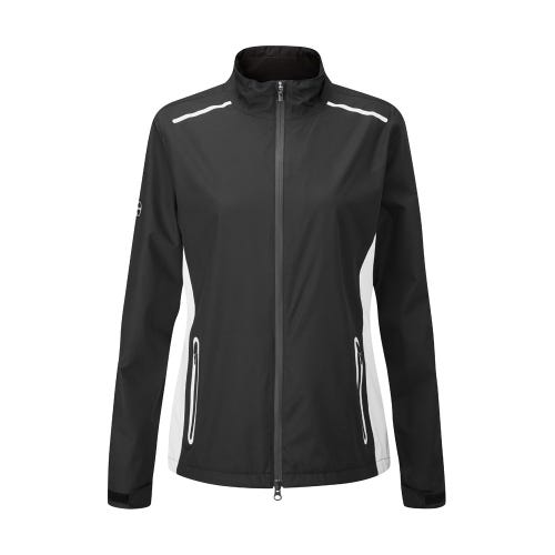 Jayda Ladies Waterproof Jacket - Black/White