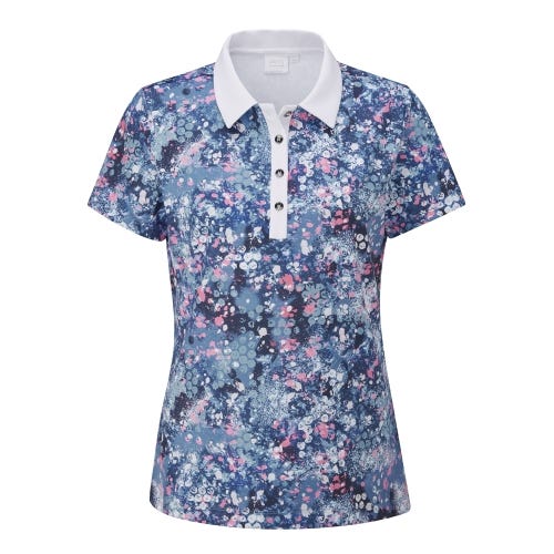 Iona Ladies Printed Polo Shirt - Laguna Multi