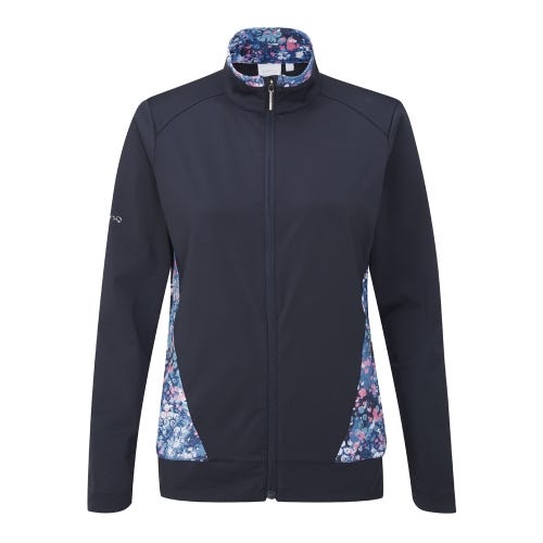 Oria Ladies Printed Jacket - Navy/Laguna Multi