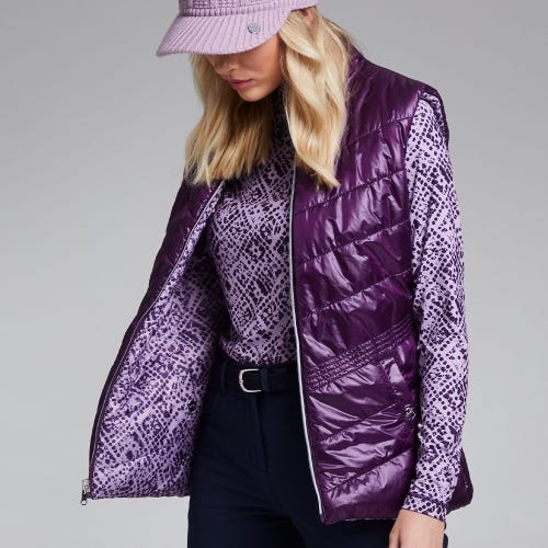 Lola Ladies Reversible Vest - Purple Plum Multi