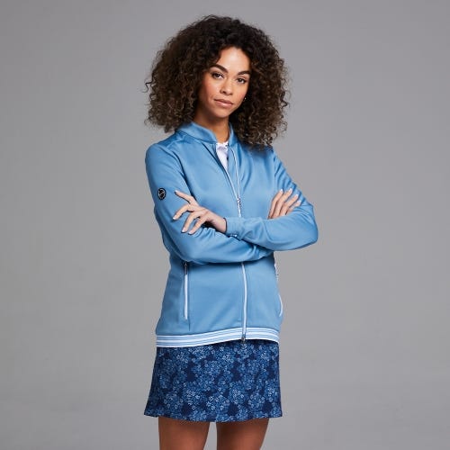 Cecilia Ladies Full Zip Mid-Layer - Stone Blue Multi