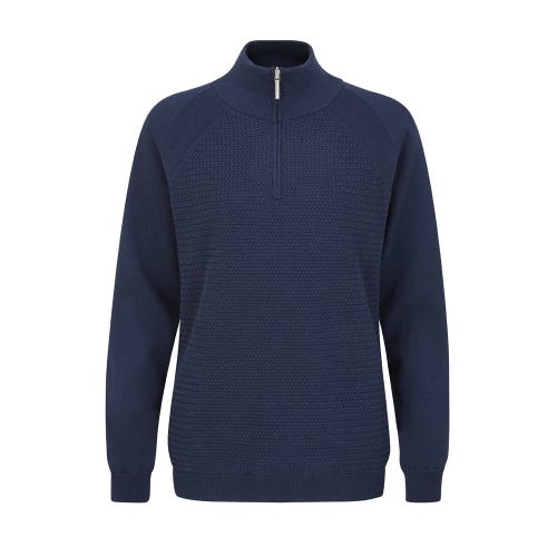 Hartley Ladies Half Zip Lined Sweater - Oxford Blue