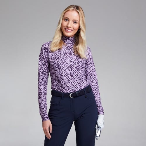 Wendy Ladies Printed Long Sleeve Top - Purple Plum Multi