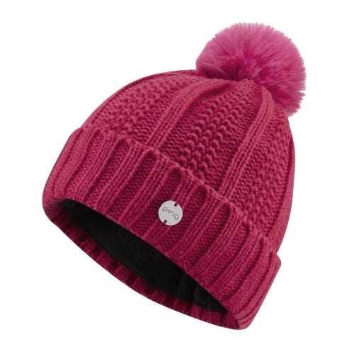 Paulina Ladies Knit Bobble Hat - Rosebud