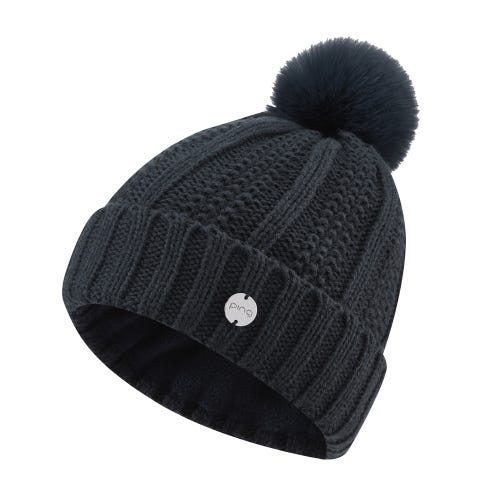 Paulina Ladies Knit Bobble Hat - Navy