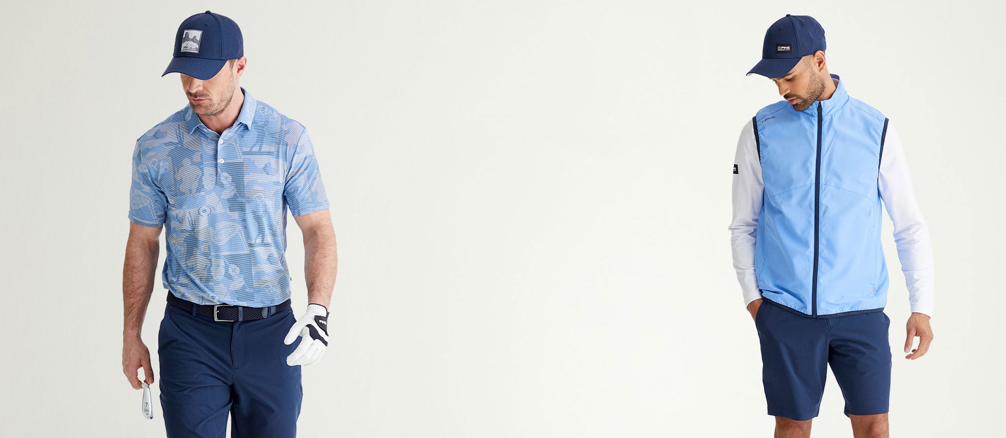 Ping mens spring summer 2025 performance blues collection golf clothing lifestyle